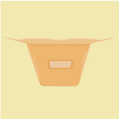 The layout of the carton for food from a fast food restaurant. Front view.のイラスト素材