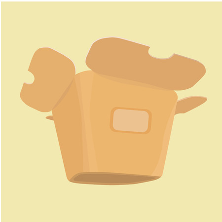 The layout of the carton for food from a fast food restaurant, bottom view of a three-fourths.のイラスト素材