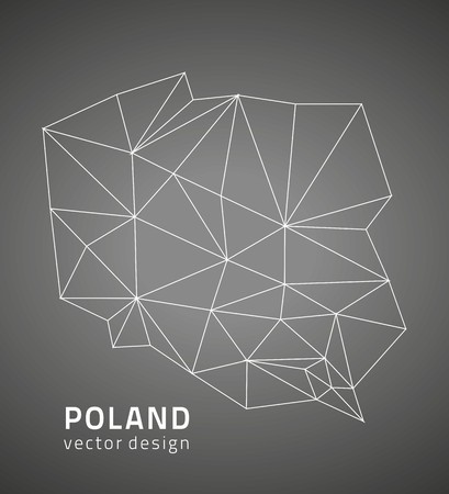 Poland gray vector mapのイラスト素材