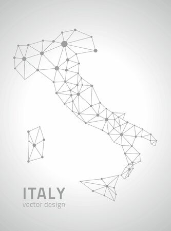 Italy gray and silver contour mapsのイラスト素材