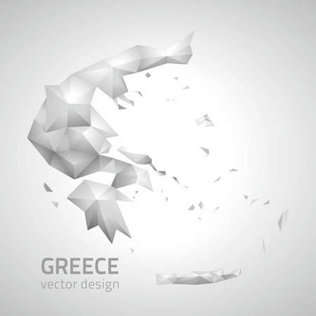 Greece vector polygonal modern map of Europeのイラスト素材