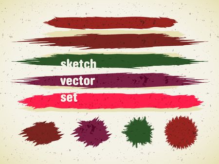 Sketch vector color set, graphic elementsのイラスト素材