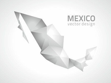 Mexico gray mosaic vector polygonal 3d shadow mapsのイラスト素材