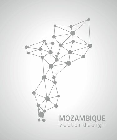 Mozambique gray contour vector map of Africaのイラスト素材