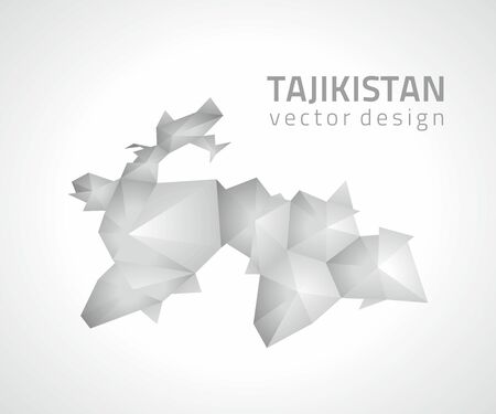 Tajikistan polygonal vector gray mapのイラスト素材