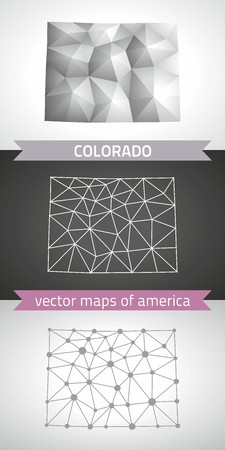 Colorado gray vector mosaic 3d polygonal mapsのイラスト素材