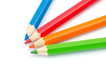 Wooden color pencilsの写真素材