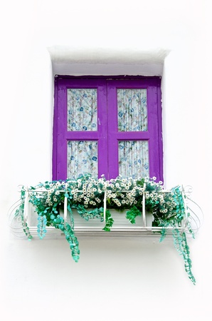 Purple greek style windowの写真素材
