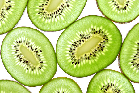 Abstract photo of green kiwi fruit  kiwi fruit isolated on white backgroundの写真素材
