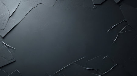 A dark black background with a rough, concrete-like texture, ideal for industrial or modern design projects.の素材