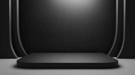 A simple black background with a smooth, matte finish, ideal for product photography or as a minimalist backdrop for graphics.の素材