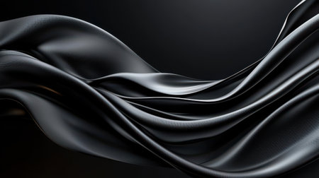 Pure black background with subtle light reflections, perfect for creating dramatic visual effects or product displays.の素材