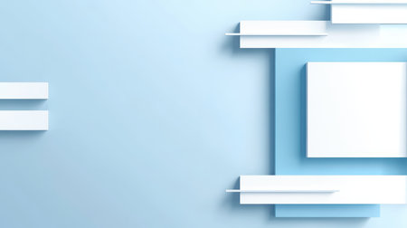 Light blue and white color-blocked background, with clean, simple lines, perfect for contemporary designs and branding.の素材