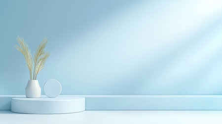 Soft light blue background with a minimalist, clean design, perfect for professional or creative projects.の素材