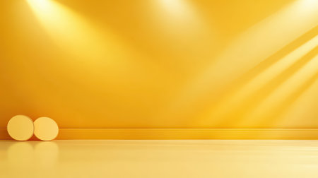 Elegant yellow wallpaper background with a delicate pattern and soft lighting effects, perfect for modern interiors.の素材