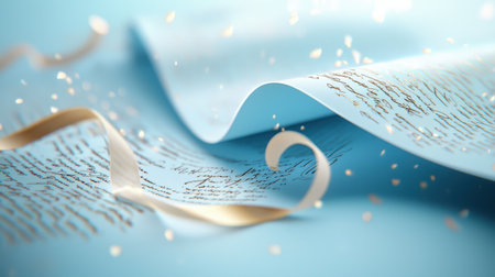 A light blue backdrop with vintage-inspired calligraphy, perfect for enhancing the aesthetic of retro-themed projects or creative artwork.の素材