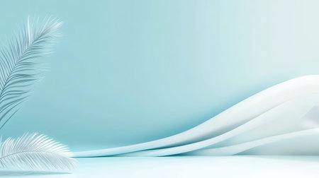 Soft abstract light blue background with minimal elements, creating a calming atmosphere.の素材