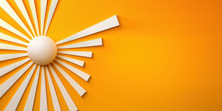 Bright yellow-orange background with sunburst patterns, creating a cheerful, energetic feel.の素材