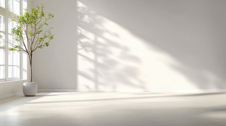 A neutral grey backdrop with gentle shadows, offering depth and a clean look for a variety of visual projects.の素材