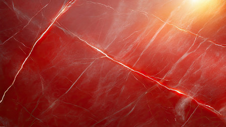 A red marble texture with veins of lighter and darker shades, providing a luxurious and sophisticated background.の素材