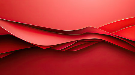 A vibrant red wallpaper featuring subtle abstract shapes, creating a dynamic yet minimalist background design.の素材
