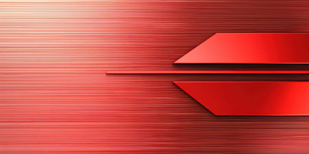 Red metal texture with horizontal brushed lines and slight surface imperfections, giving an industrial aesthetic.の素材