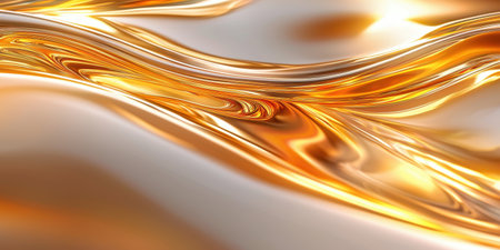 Ultra-glossy gold surface with sharp reflections and clean lines, perfect for high-end designs.の素材