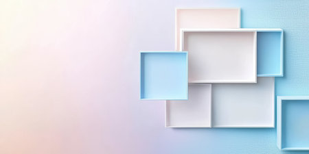 Vibrant blue square border enclosing a smooth, light-toned background with subtle gradients, creating a modern, clean design.の素材