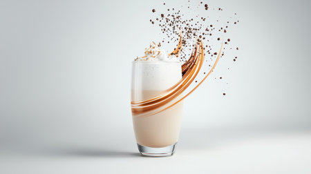 Sports shake with a dynamic swirl effect, symbolizing energy and recovery after intense workouts.の素材