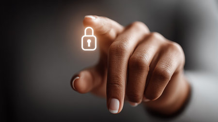 Close-up of finger tapping a log out icon on a smartphone in hand, showing user control over account security.の素材