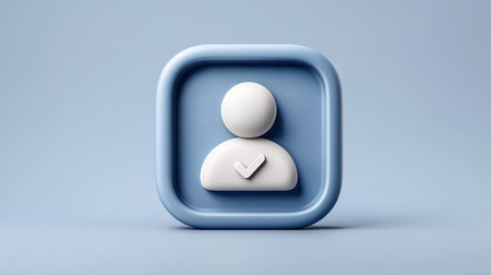 User profile icon with checkmark symbol on a web dashboard, indicating verified account statusの素材
