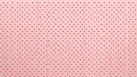 Soft pink wallpaper with small repetitive hearts pattern, perfect for romantic or Valentine Day themesの素材