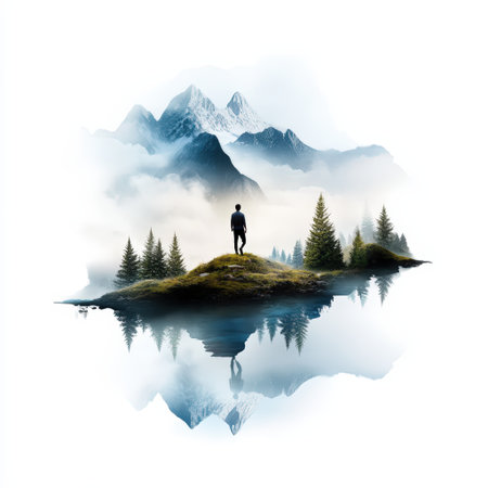 Mountain Silhouette Personの素材