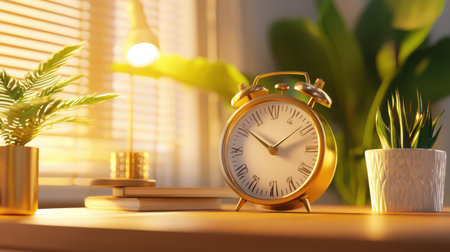 A close-up of a detailed vintage wall clock paired with ornate dÃÂ©cor elements in a cozy room.の素材