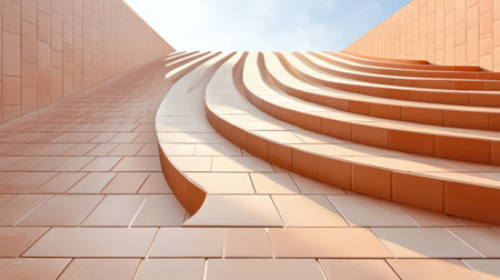 A rooftop with freshly laid ceramic tiles in a neat pattern, showing the precision of the installation.の素材