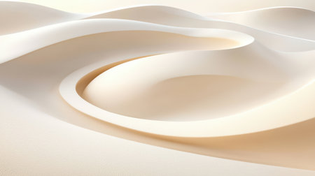 Wind-sculpted sand patterns creating abstract shapes in a minimalist desert scene.の素材