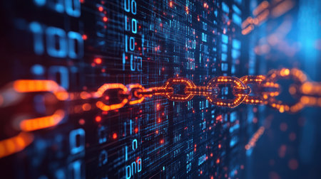 A conceptual image of blockchain technology impacting the stock marketの素材