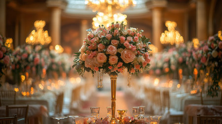 Beautifully decorated wedding venueの素材