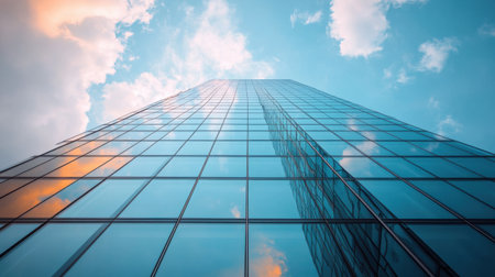 Modern skyscraper with a glass faÃÂ§adeの素材