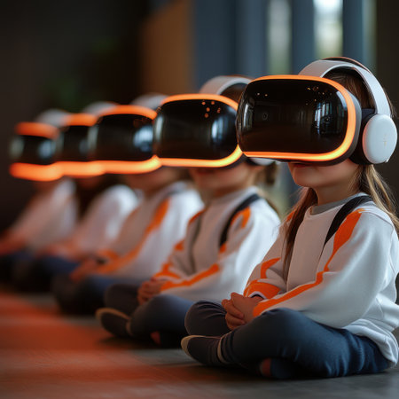AI-enhanced education with students learning through virtual realityの素材