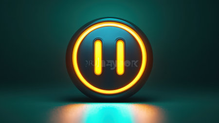 A glowing power button icon with light rays on a vivid green backdropの素材