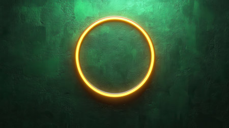 A rotating refresh icon with a glowing outline effect on a vibrant green backgroundの素材