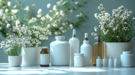 create 10 prompts for stock photos related to white background with product display with 100 250 characters and ending withの素材