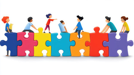 colleagues working together high angleの素材