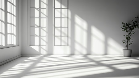 Clean, featureless blank white background with subtle shadows, ideal for versatile design projects or mockups.の素材