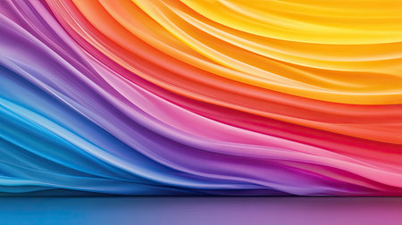 A bold and colorful rainbow background with rich, vivid colors arranged horizontally, creating an energetic and dynamic visual.の素材