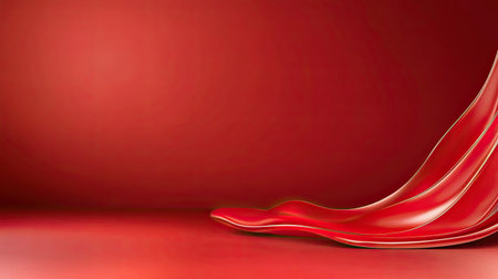 A deep red background with soft lighting, creating subtle shadows around the edges, giving the image a sense of depth.の素材