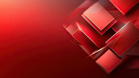 A red geometric pattern with bold, angular shapes, creating a futuristic and dynamic background for presentations.の素材