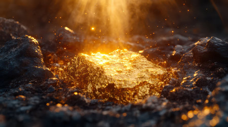 Digital advertisement for a gold-backed cryptocurrency on a financial platform.の素材