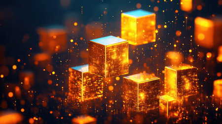 AI-driven CRM system managing gold product promotions, creating personalized ad experiences.の素材